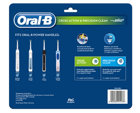 CrossAction 8 Pack & Precision Clean 4 Pack Electric Toothbrush Replacement Head Refills 12 Pack